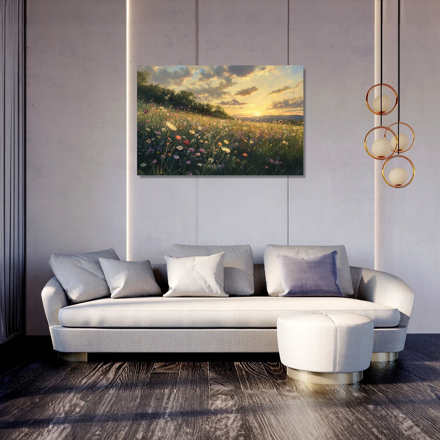 Sunset Meadow Mystique Canvas