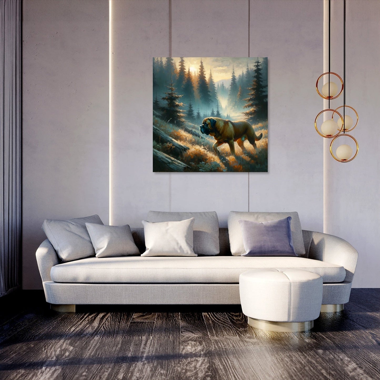 Misty Wilderness Explorer Bullmastiff Canvas