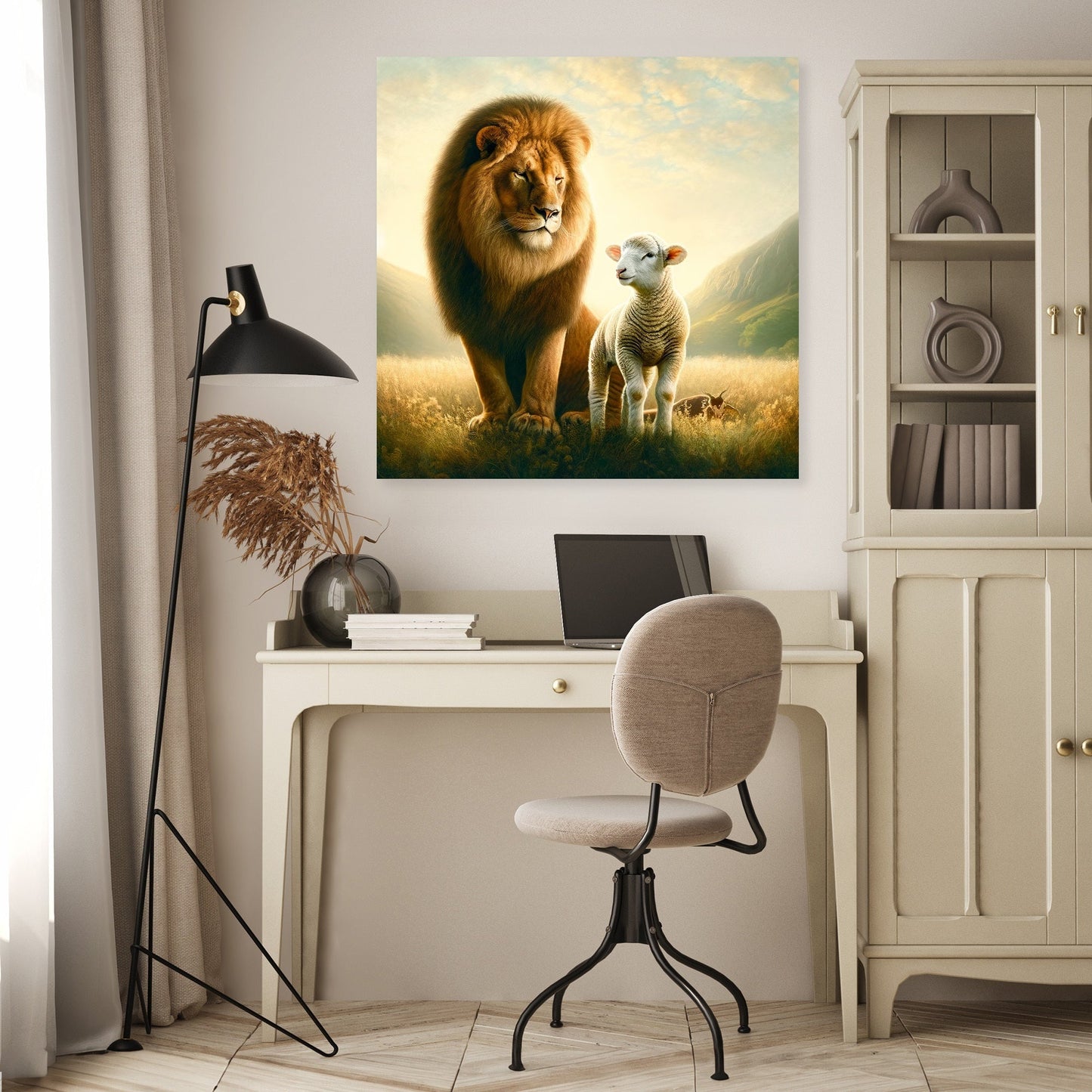 Sheep and Lion Harmony Canvas