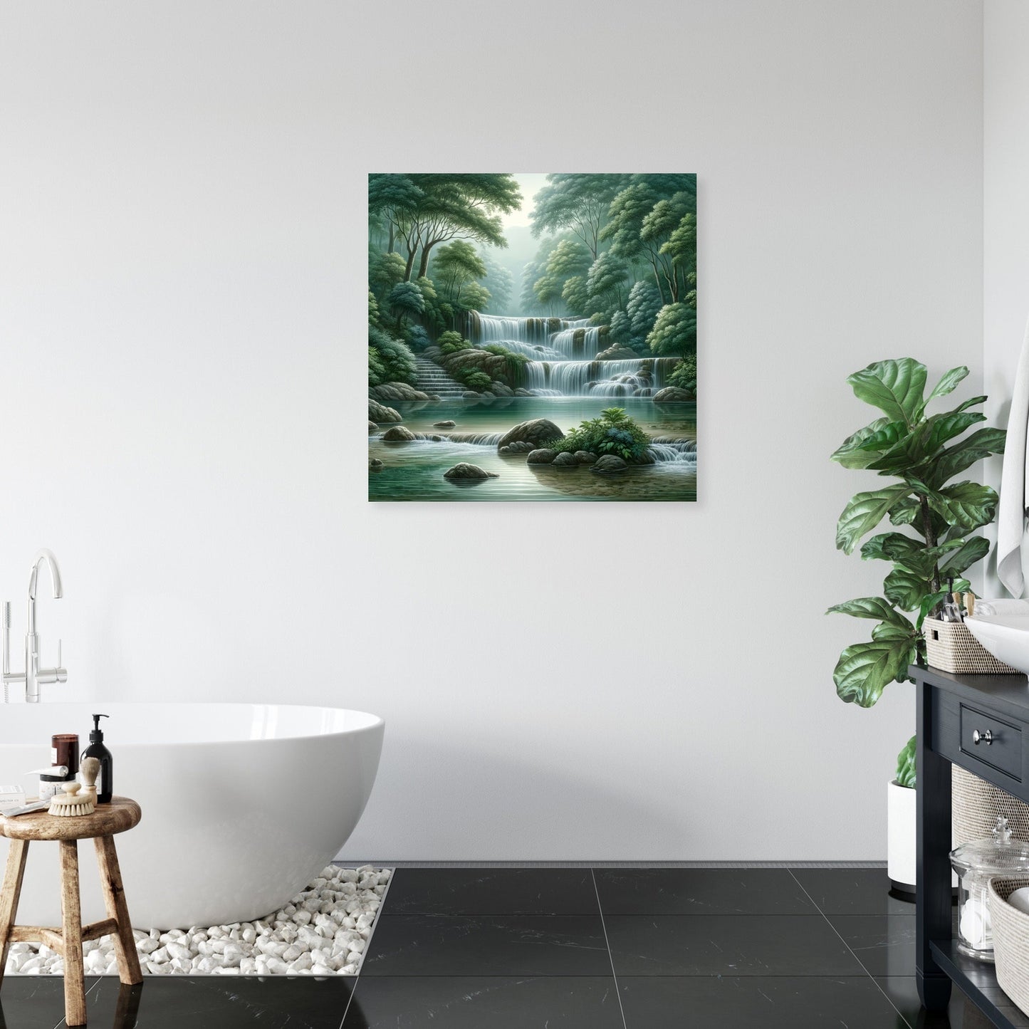 Tranquil Waterfall Canvas
