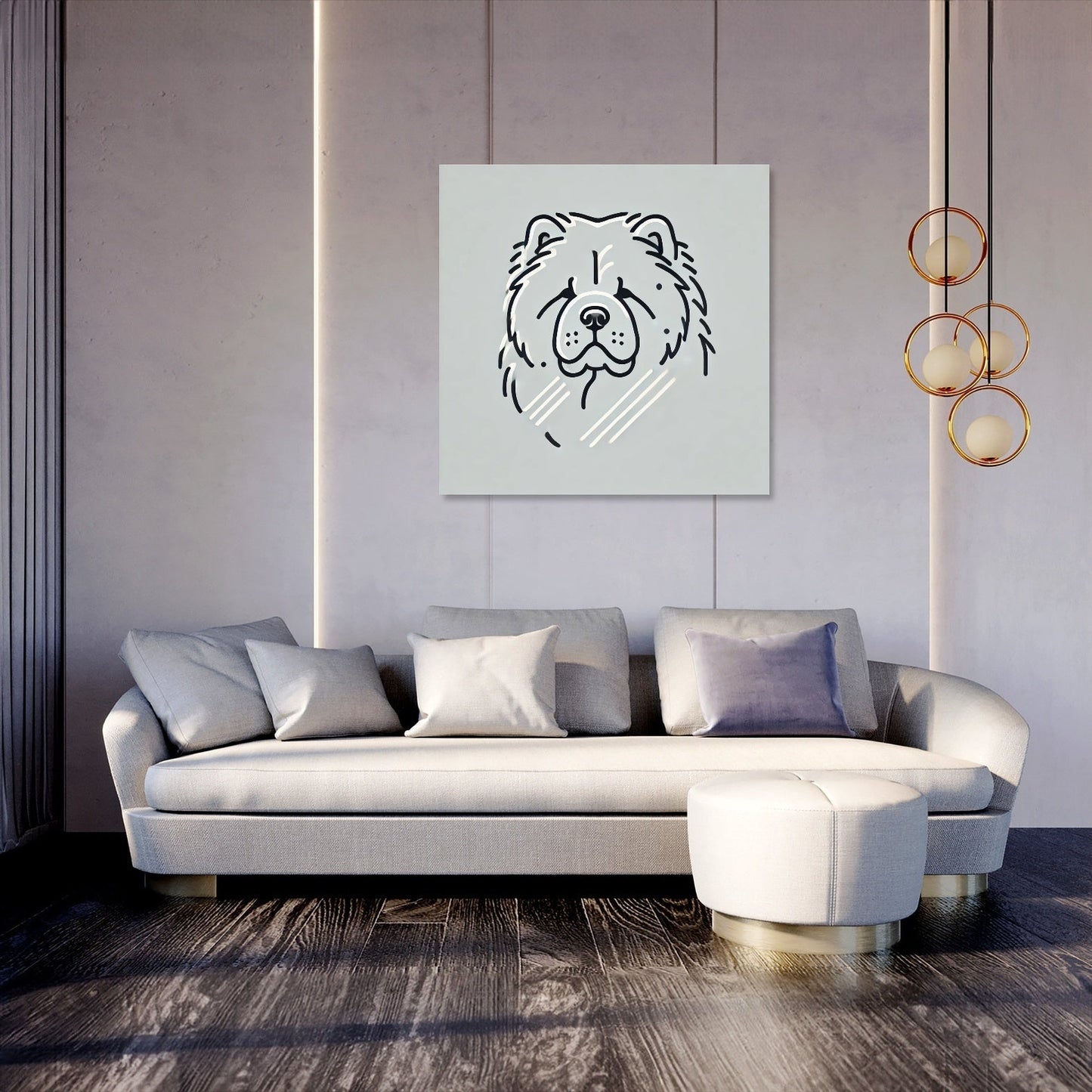 Minimalist Chow Chow Canvas