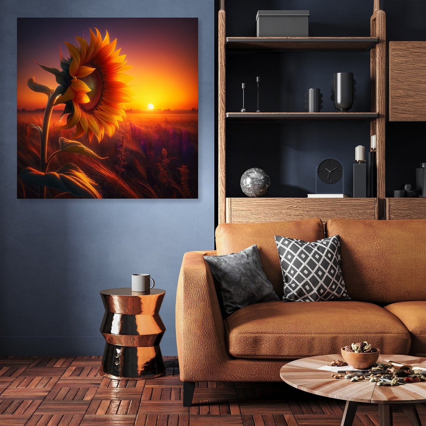 Solitary Sunset Bloom Canvas