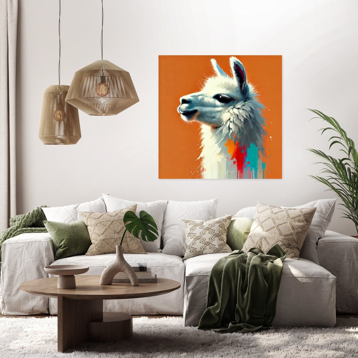 Colourful Llama Profile Canvas