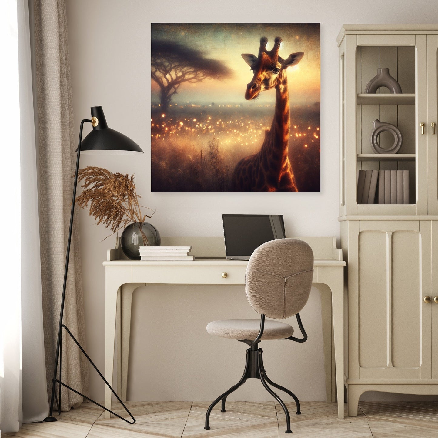 Regal Dawn Giraffe Canvas