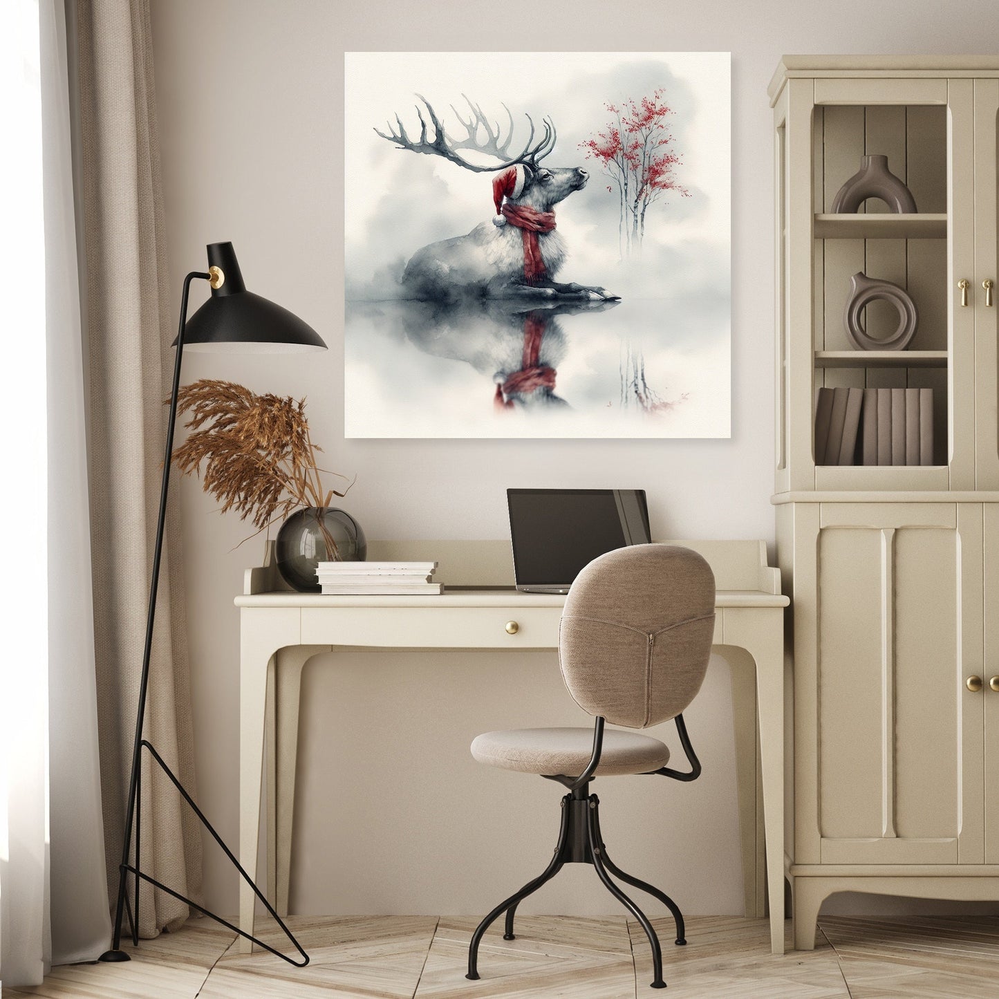 Melancholic Reindeer Solitude Canvas