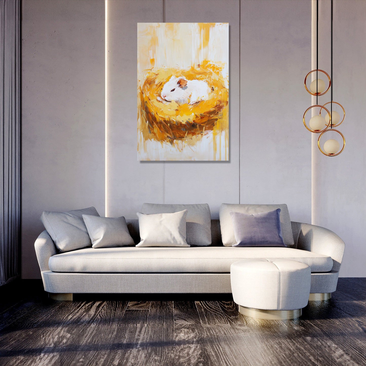 Contented Guinea Pig Canvas