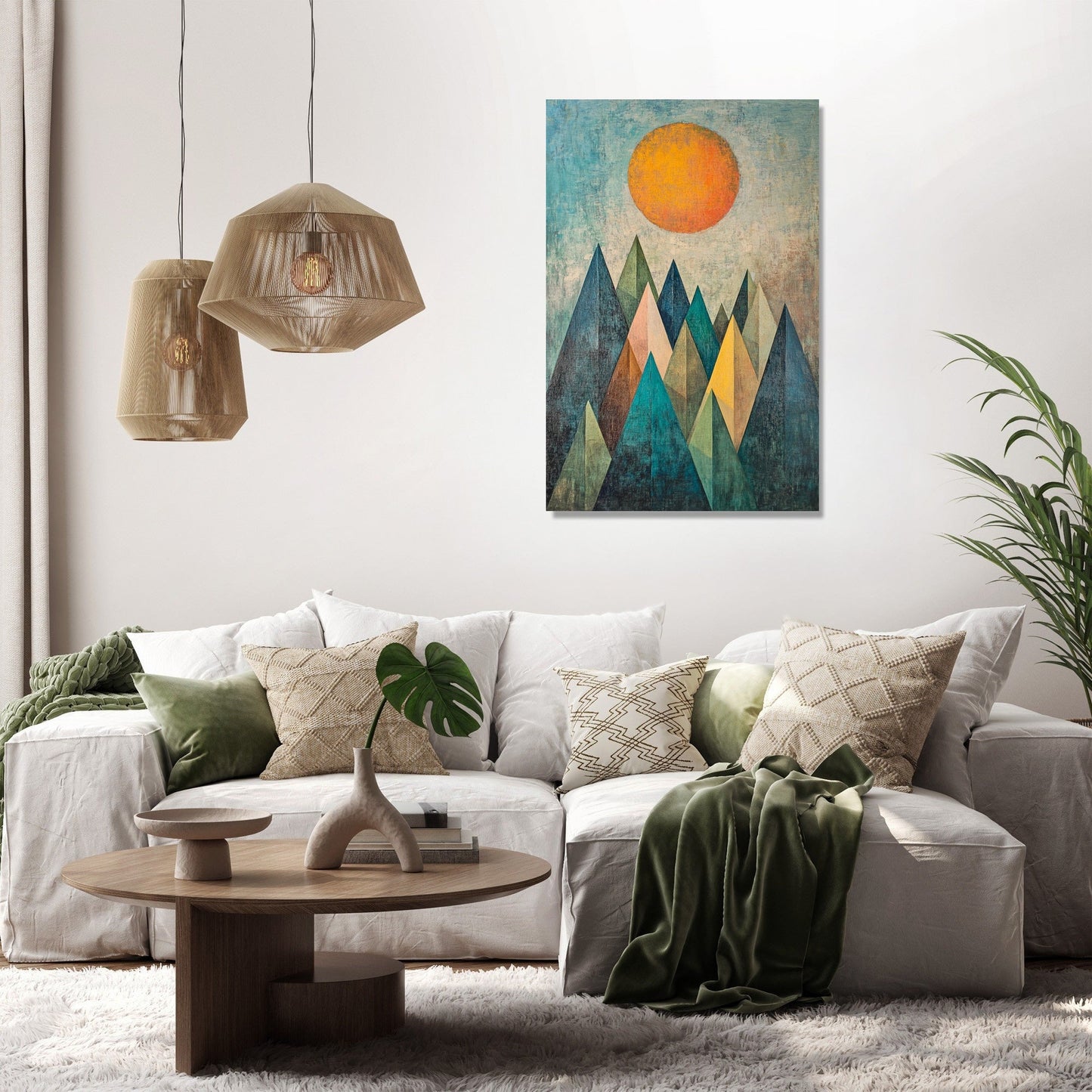 Triangular Harmony Mountain Canvas
