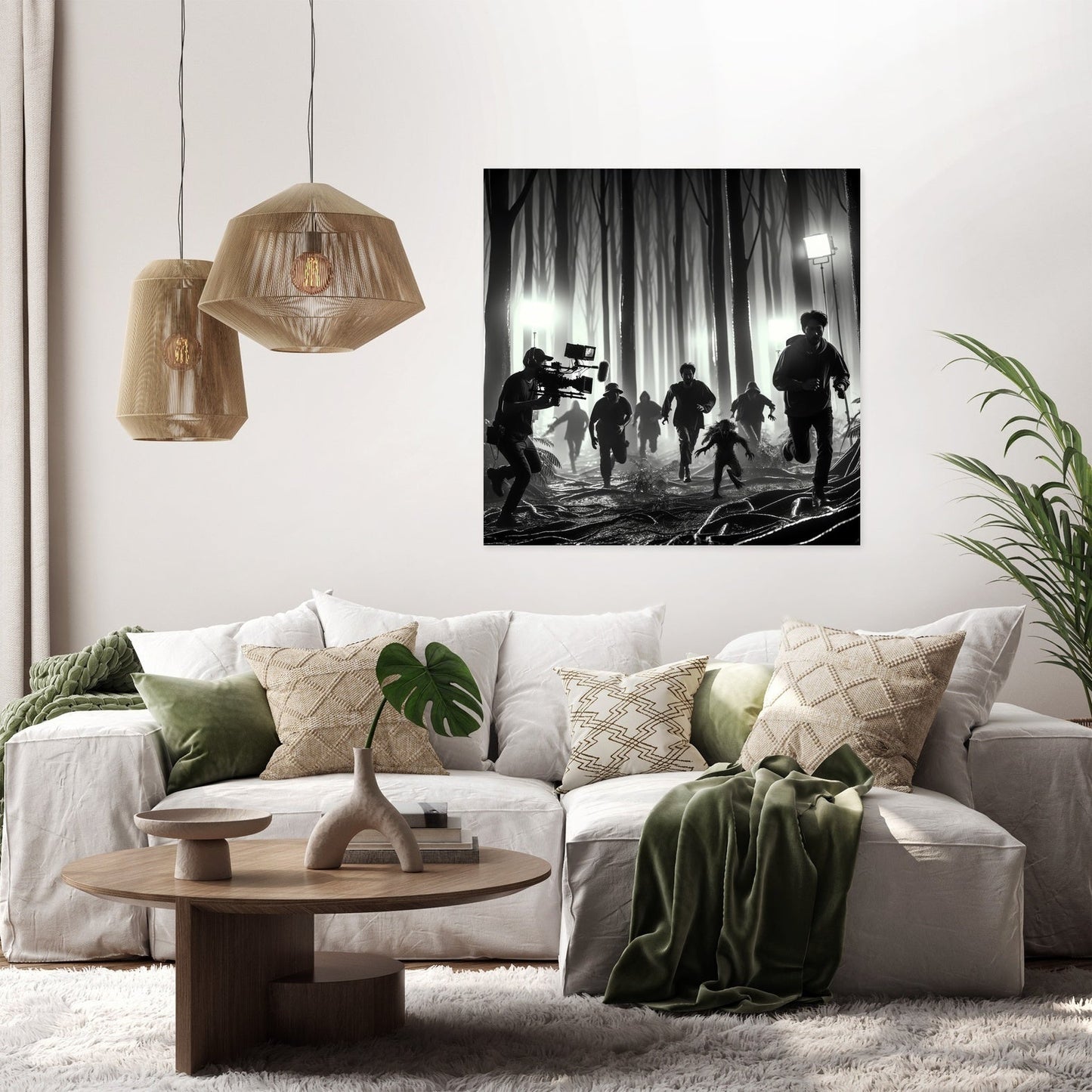 Forest Chase Horror Canvas
