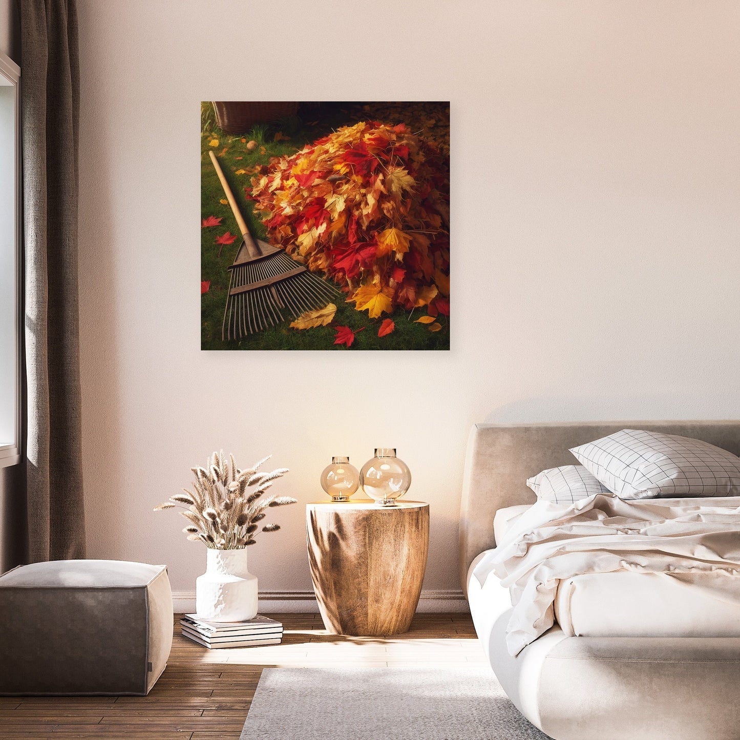 Autumn Yardwork Satisfaction Canvas