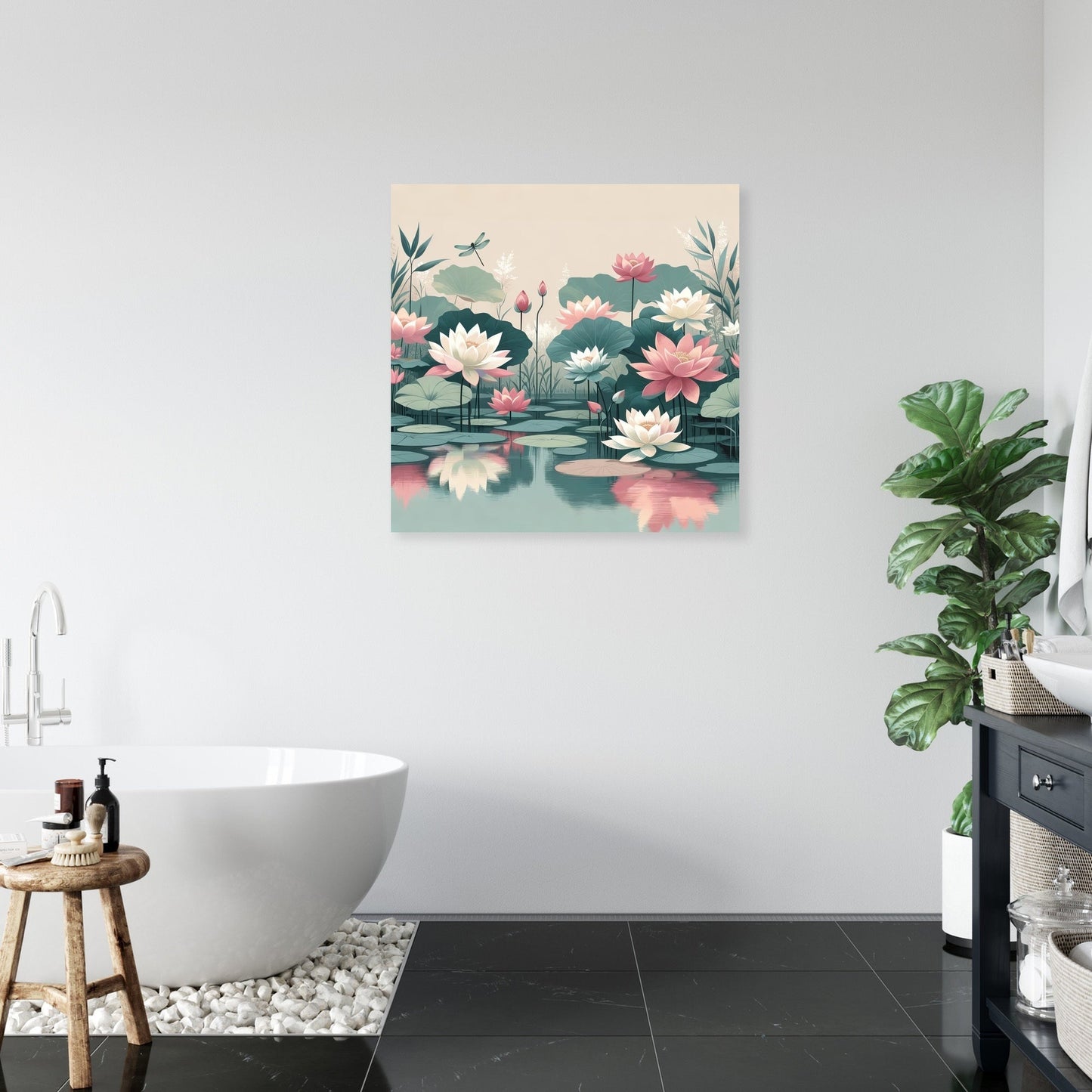 Lotus Pond Tranquility Canvas