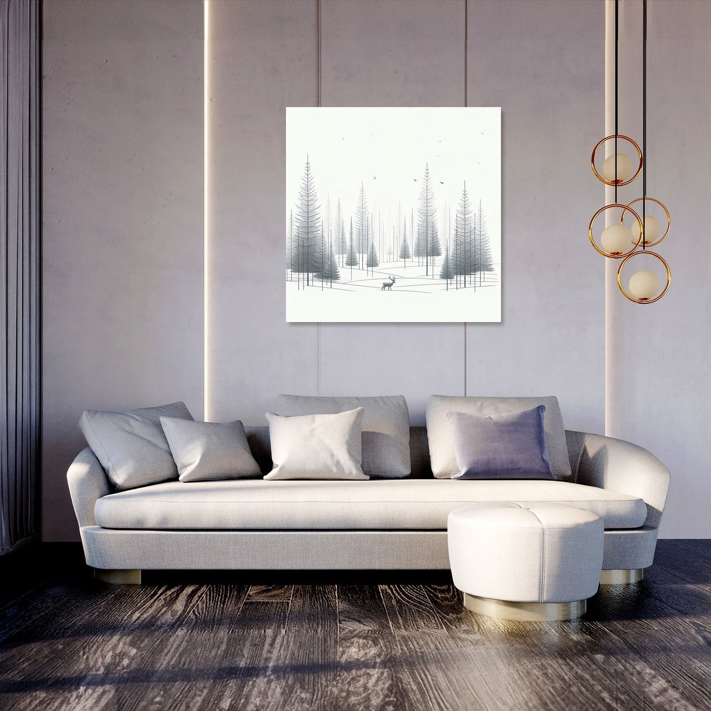 Winter Solitude in Monochromatic Canvas