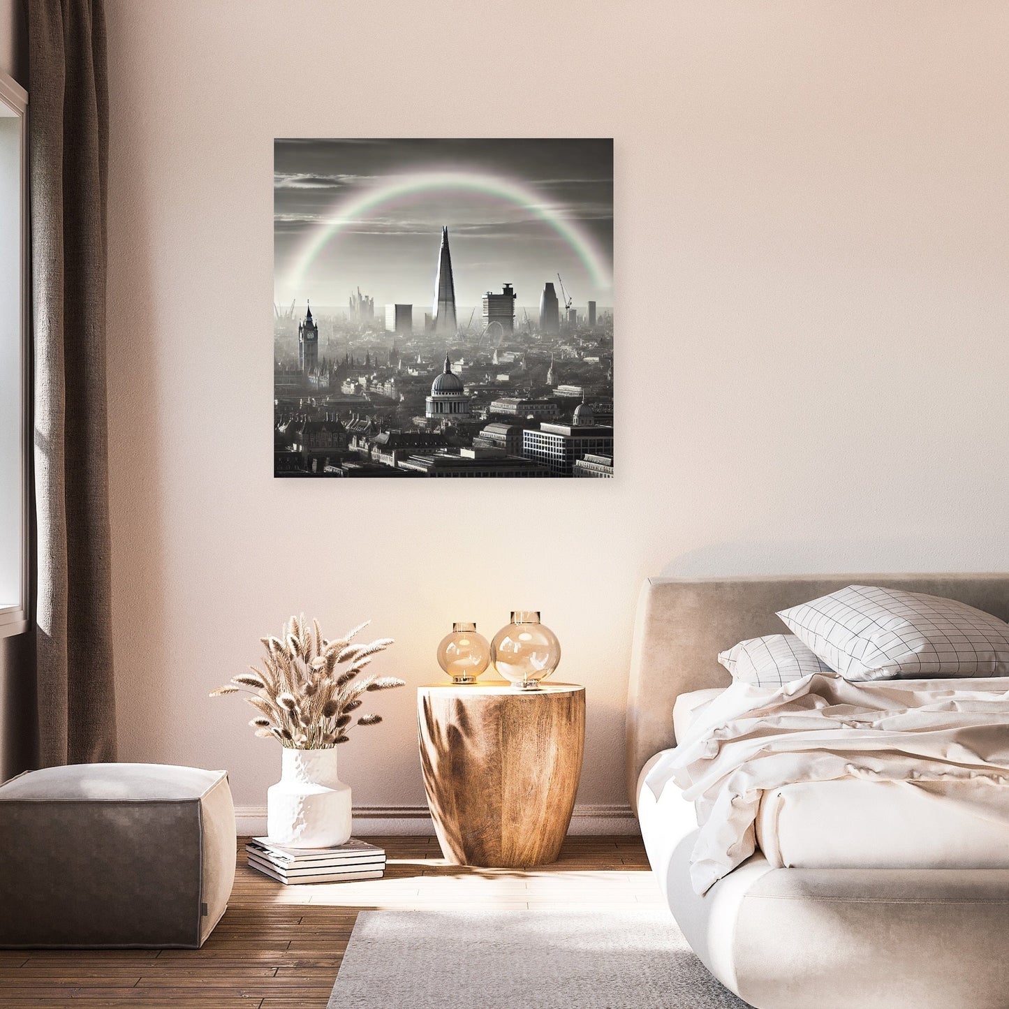 London Rainbow Skyline Canvas