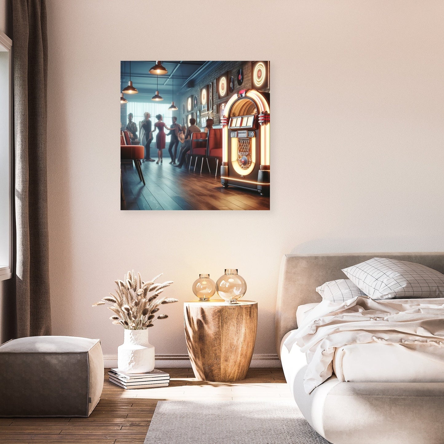 Retro Jukebox Lounge Canvas