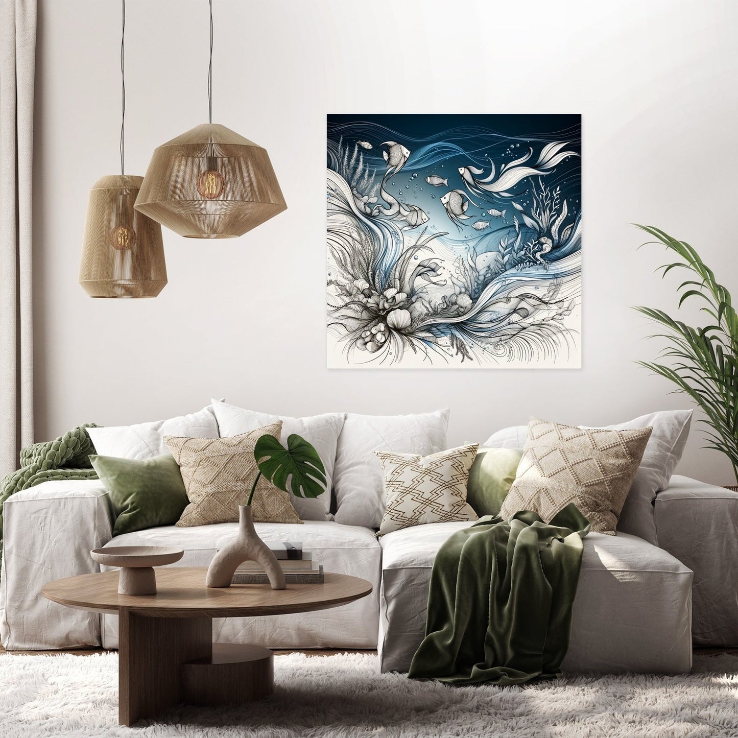 Oceanic Script Elegance Canvas