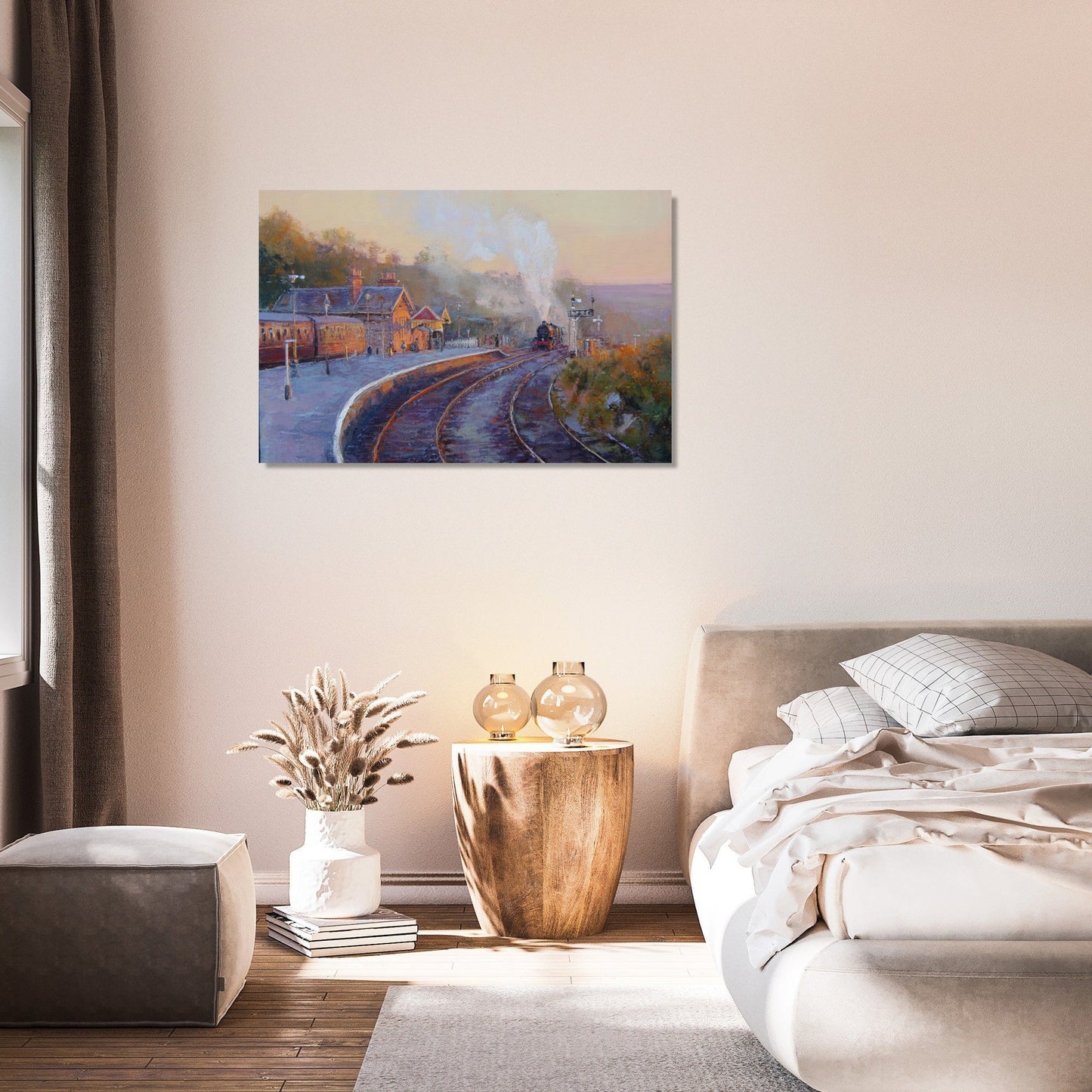 Steam Train Sunrise Canvas