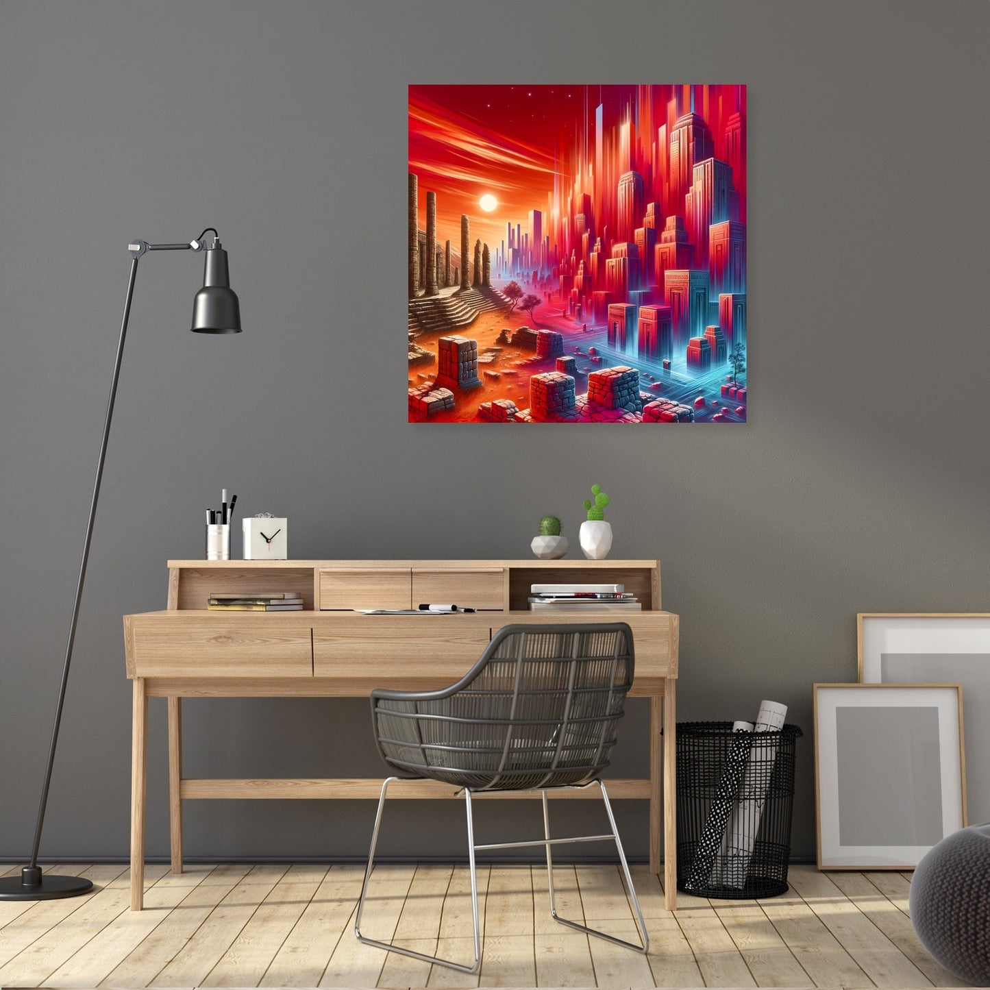 Crimson Epochs Canvas