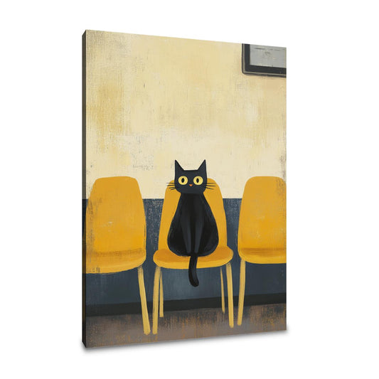 Black Cat Waiting Canvas