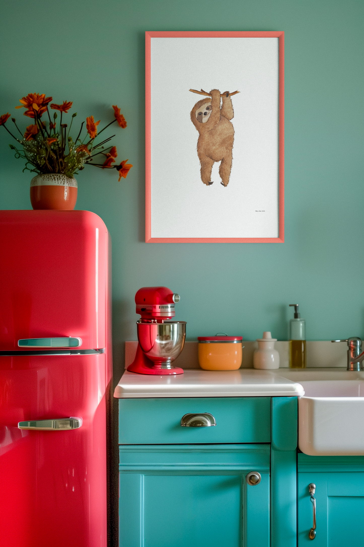 "Sloth Life" A4 Giclée Print – Lazy Never Looked So Good