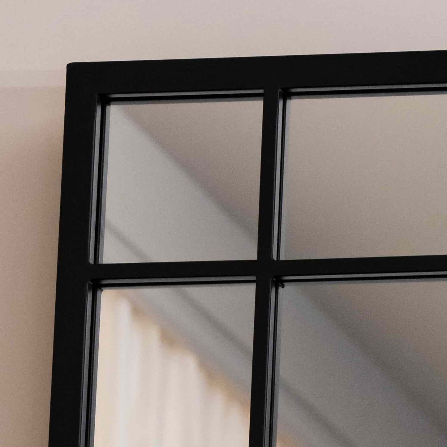 Aimi - Full Length Black Metal Rectangle Window Mirror - 180cm x 90cm