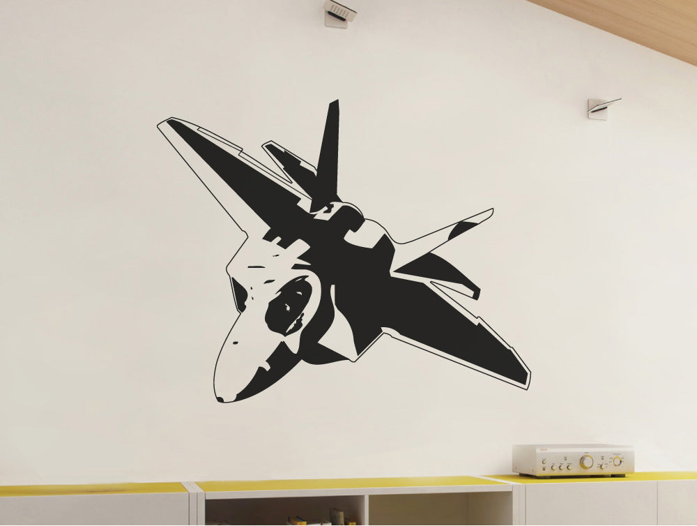 Fighter Jet Airplane Wall Sticker – Military Aircraft Room Decor