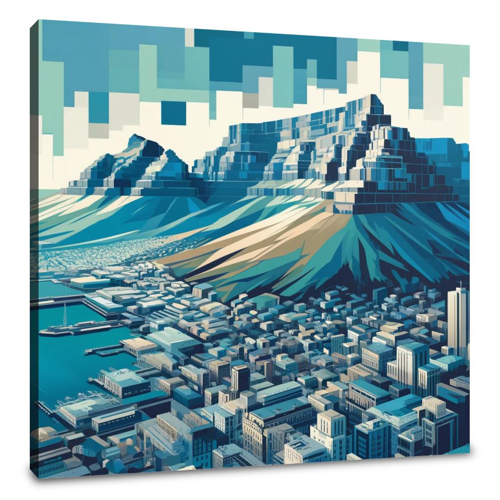 Table Mountain Cubist Canvas