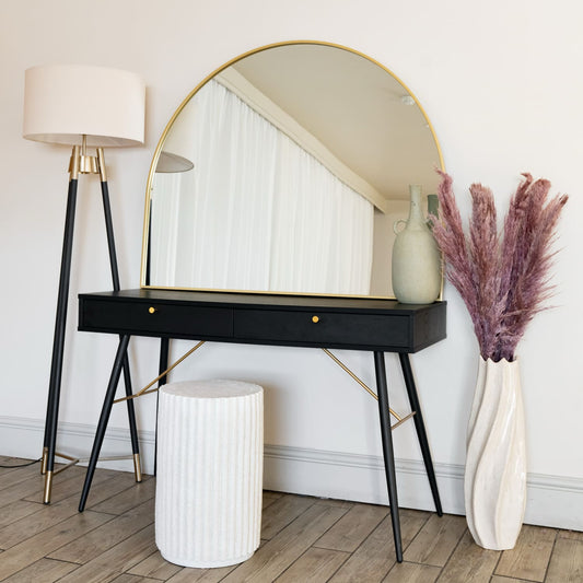 Akiko - Gold Metal Arched Mirror - 95cm x 120cm