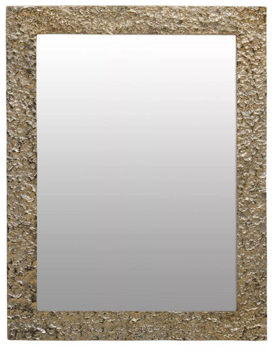 Textured Gold Finish Rectangular Wall Mirror | Akola