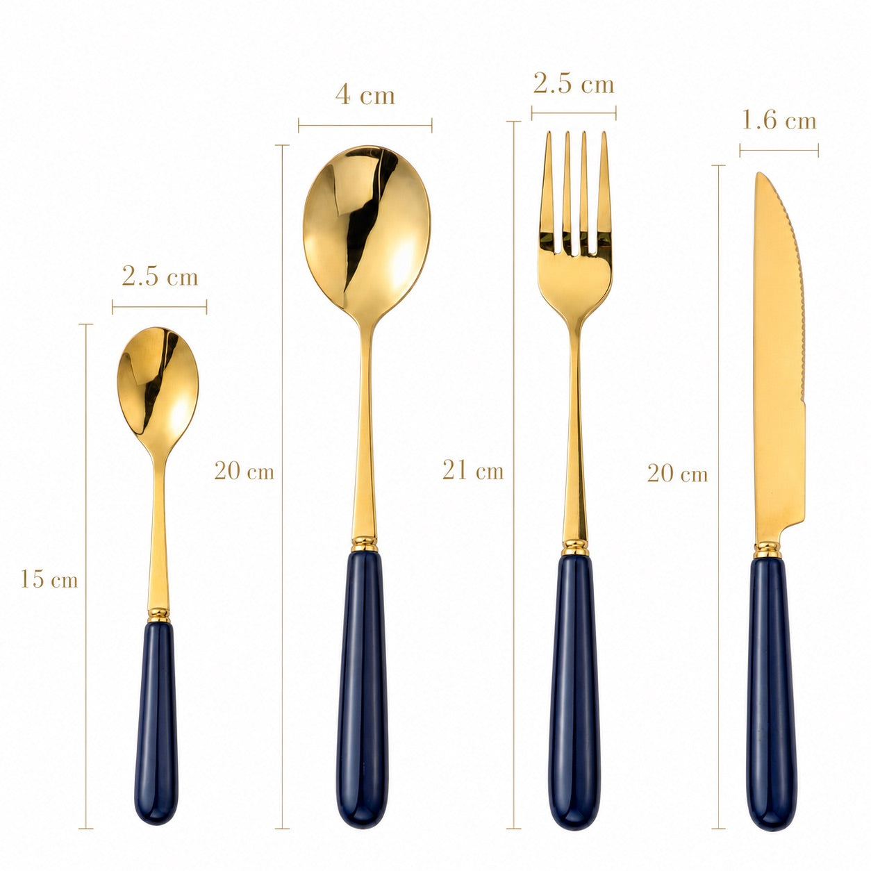 Aldermere 24-Piece Gold Cutlery Set – Midnight Navy