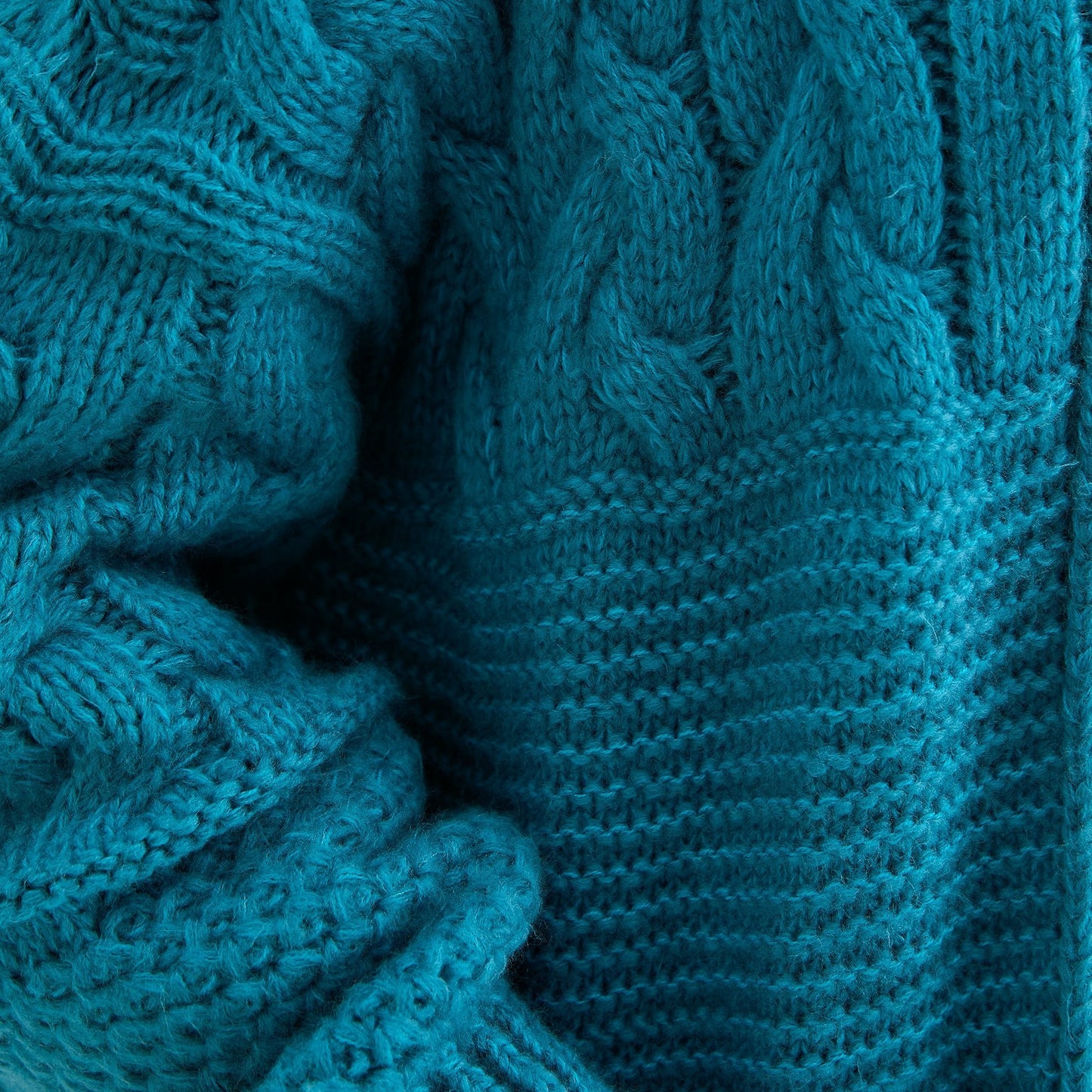 Alex Chunky Oversized Balloon Sleeve Cable Maxi Cardigan - Teal