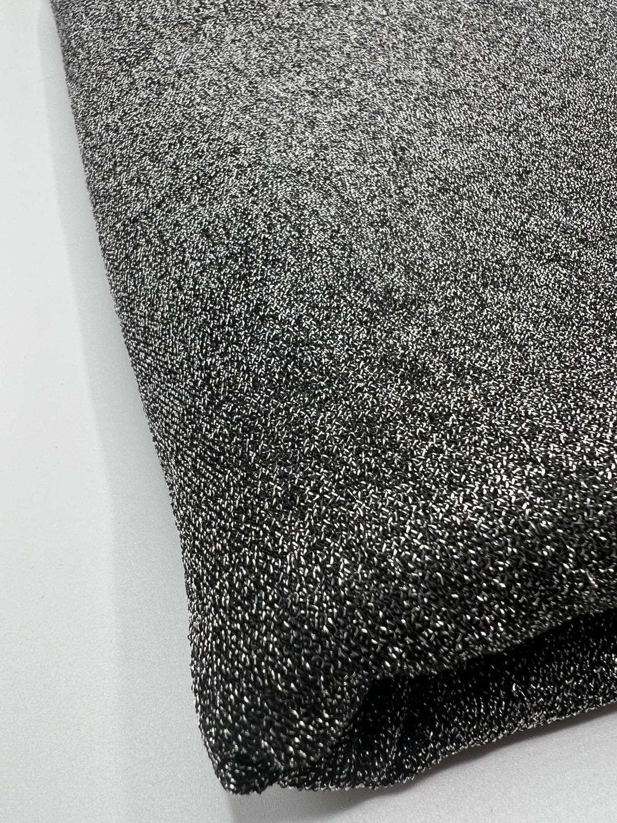 All Over Silver Thread Detail Lurex Sparkle Metallic Stretch Knit Fabric