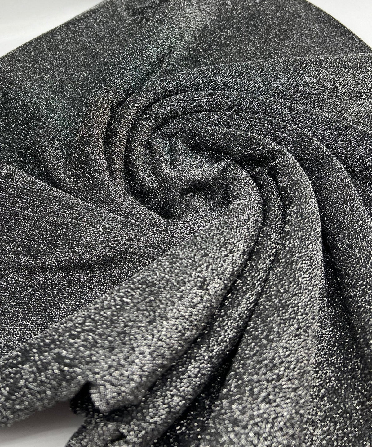 All Over Silver Thread Detail Lurex Sparkle Metallic Stretch Knit Fabric