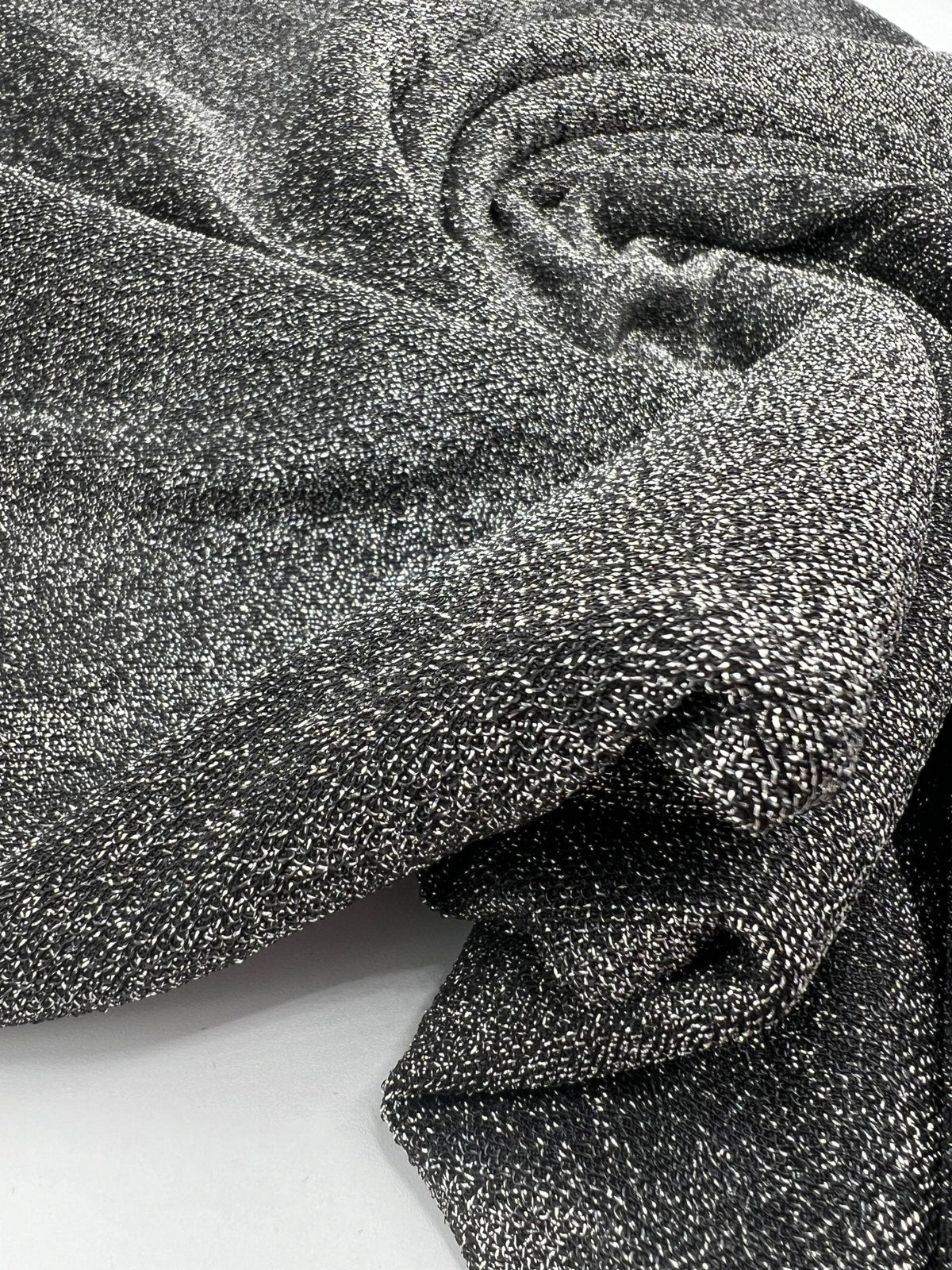 All Over Silver Thread Detail Lurex Sparkle Metallic Stretch Knit Fabric