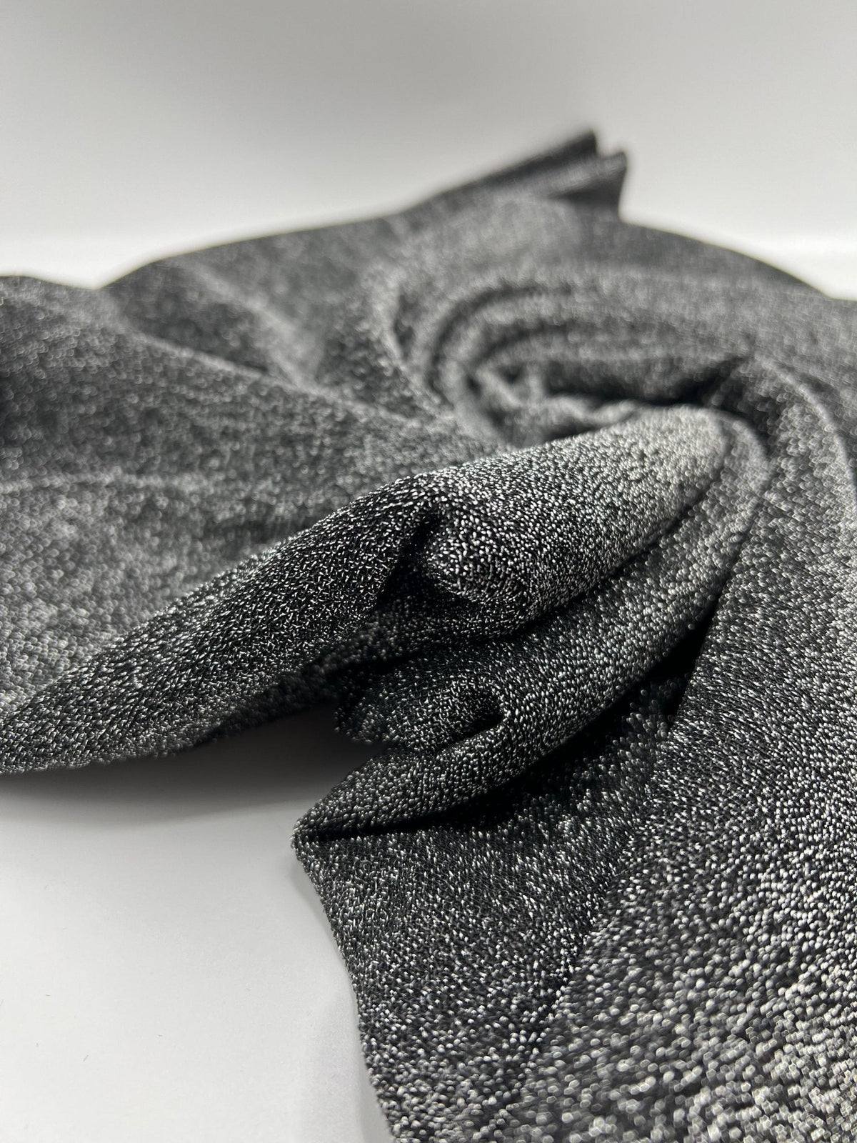 All Over Silver Thread Detail Lurex Sparkle Metallic Stretch Knit Fabric