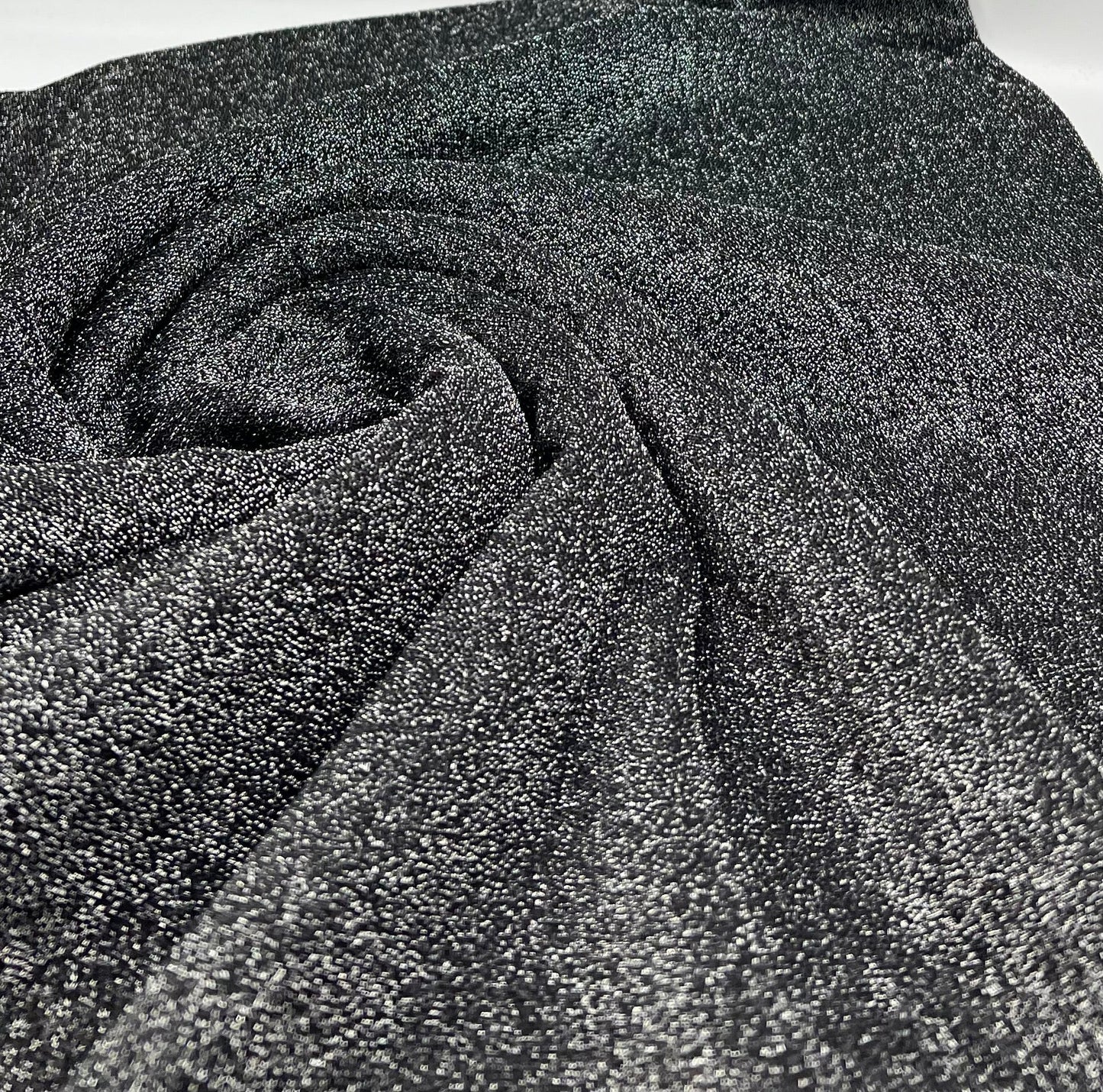 All Over Silver Thread Detail Lurex Sparkle Metallic Stretch Knit Fabric