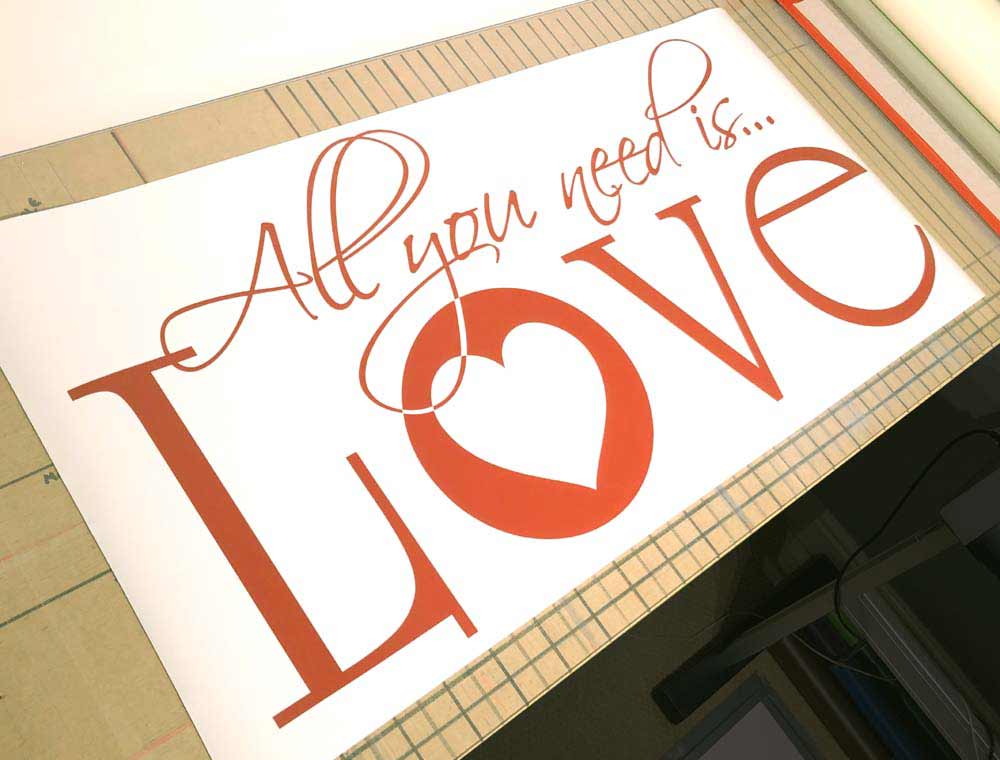 All You Need Is Love Wall Sticker Quote – Romantic Vinyl Wall Decal