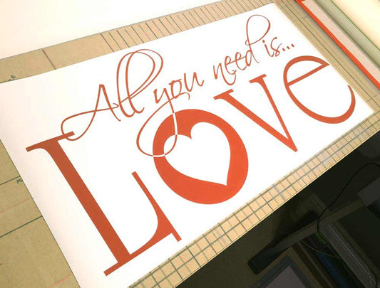 All You Need Is Love Wall Sticker Quote – Romantic Vinyl Wall Decal