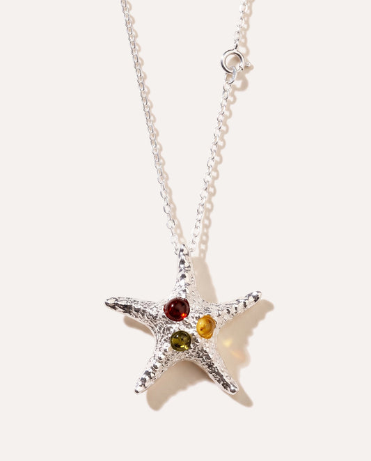 Amber Starfish Necklace
