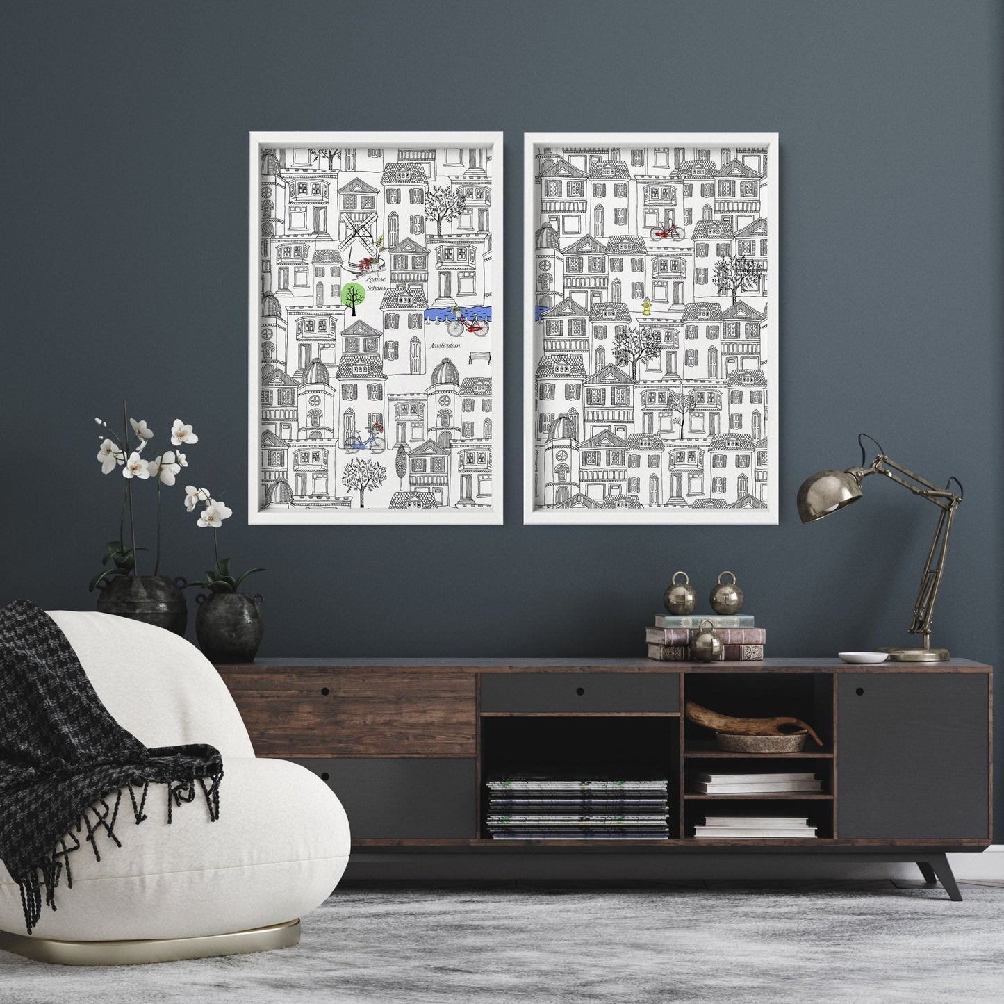 Amsterdam posters | Set of 2 travel wall art