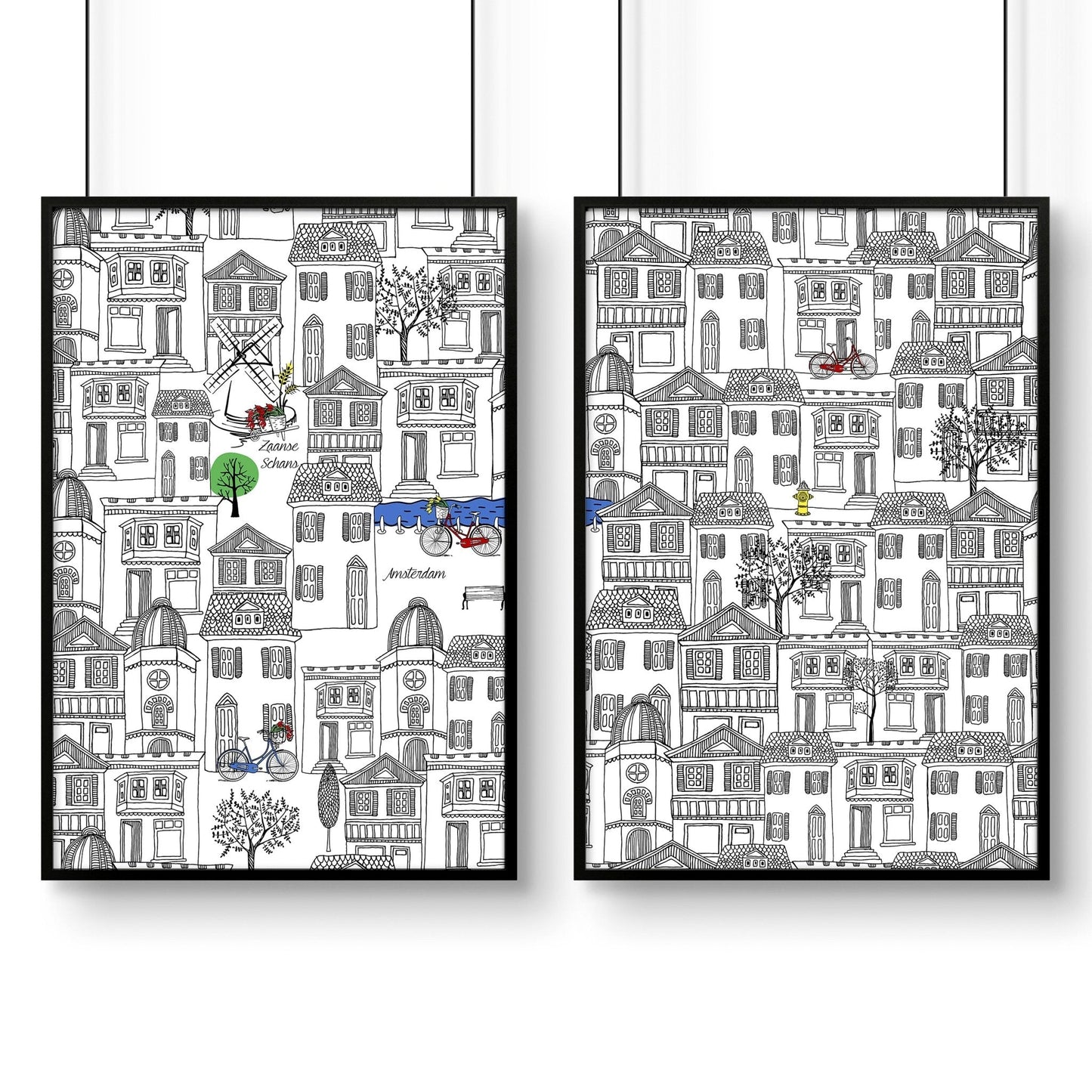 Amsterdam posters | Set of 2 travel wall art