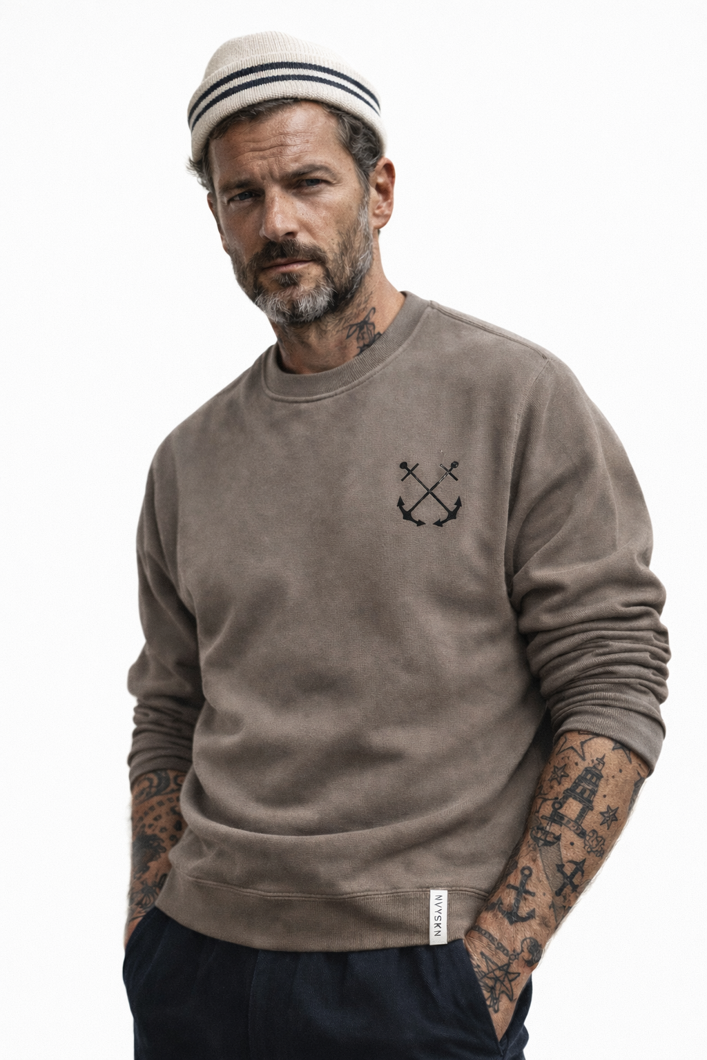 NVYSKN Mens Anchor Jumper
