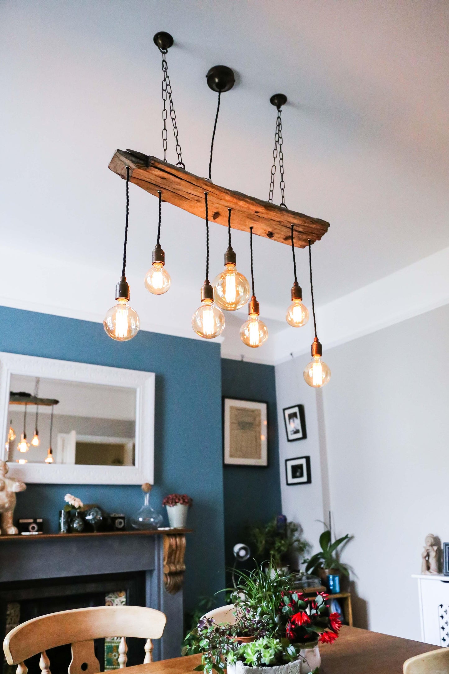 Ancient Wooden Beam Chandelier