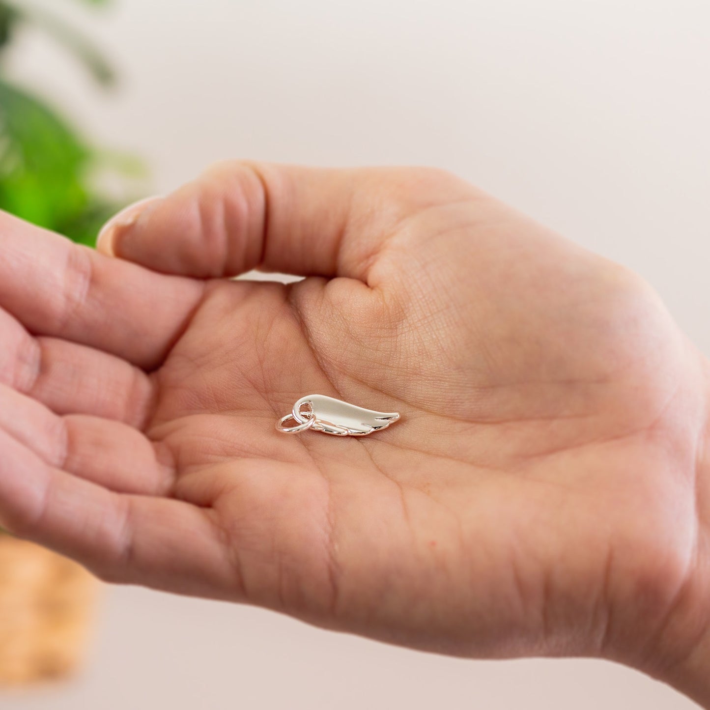 Angel Wing Silver Charm