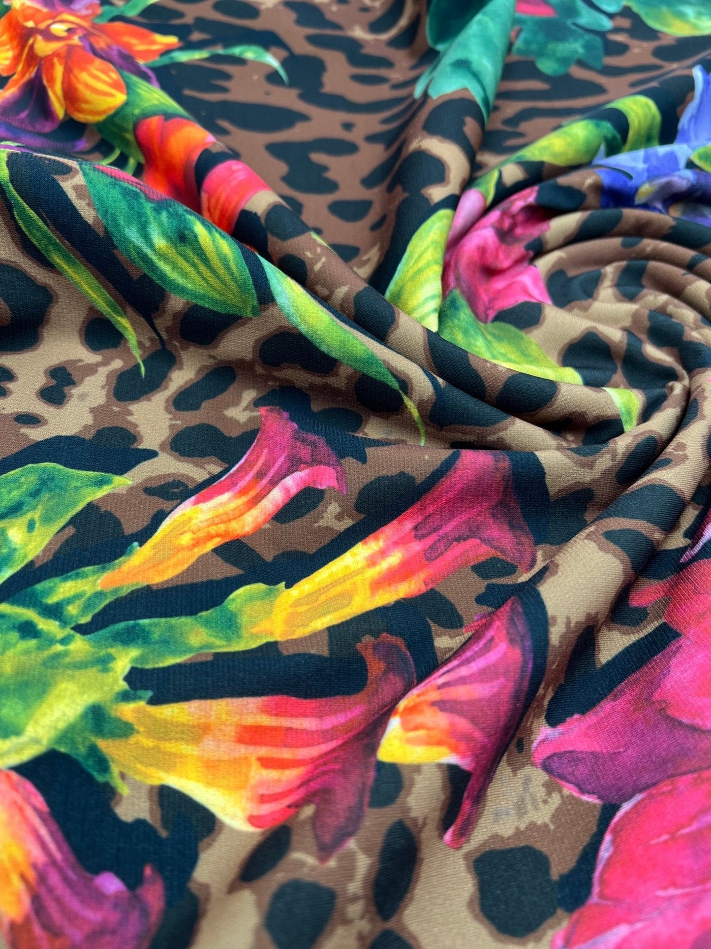 Animal Floral Print ITY Fabric 2 Way Stretch