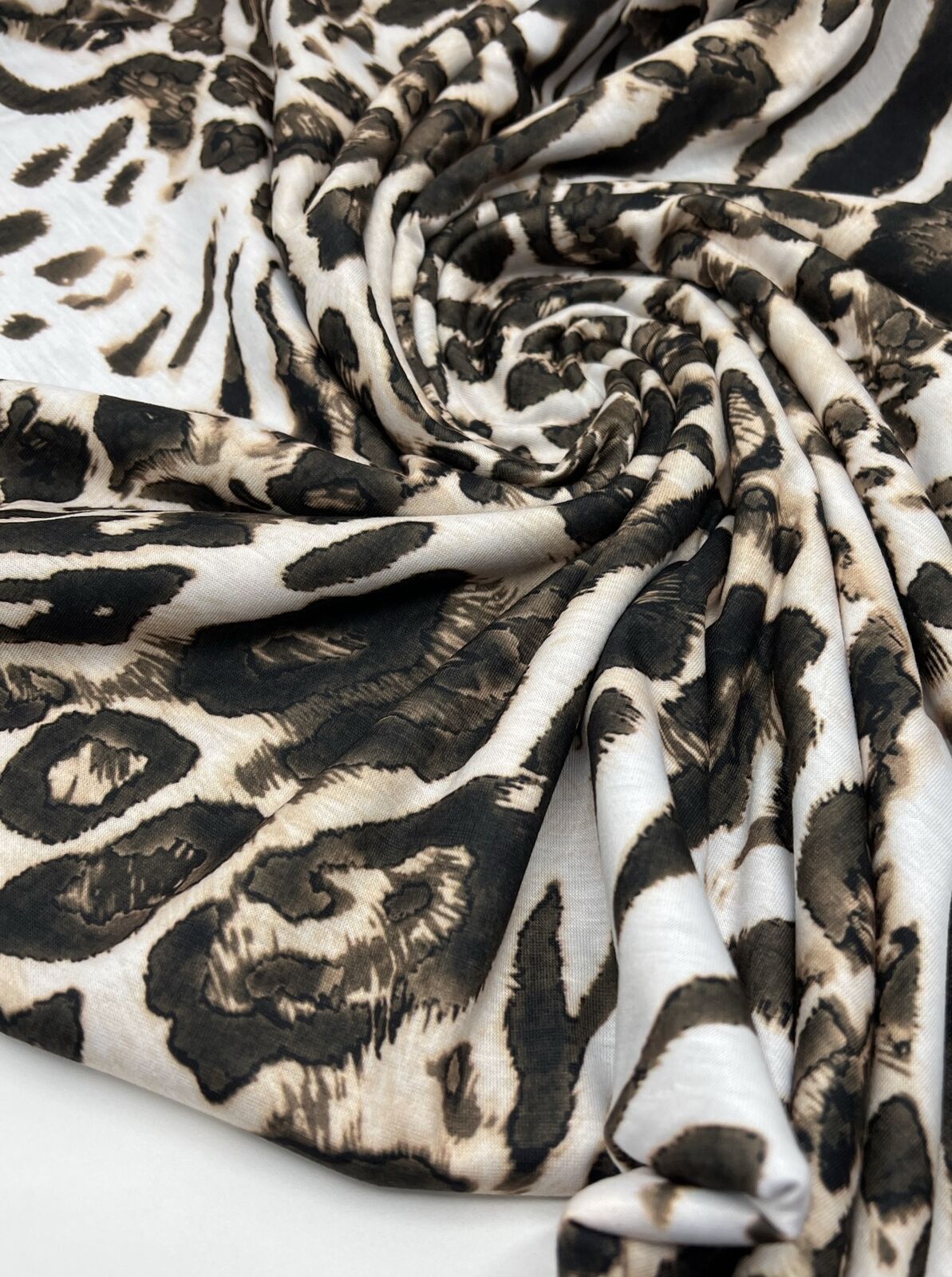 Animal Mix  Spun Poly Stretch Fabric