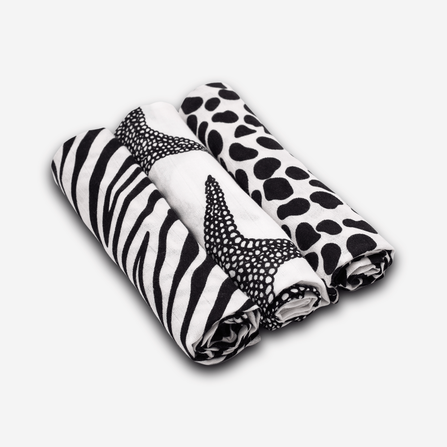 ANIMAL PRINT MUSLIN 3-PACK - birth to 4 months