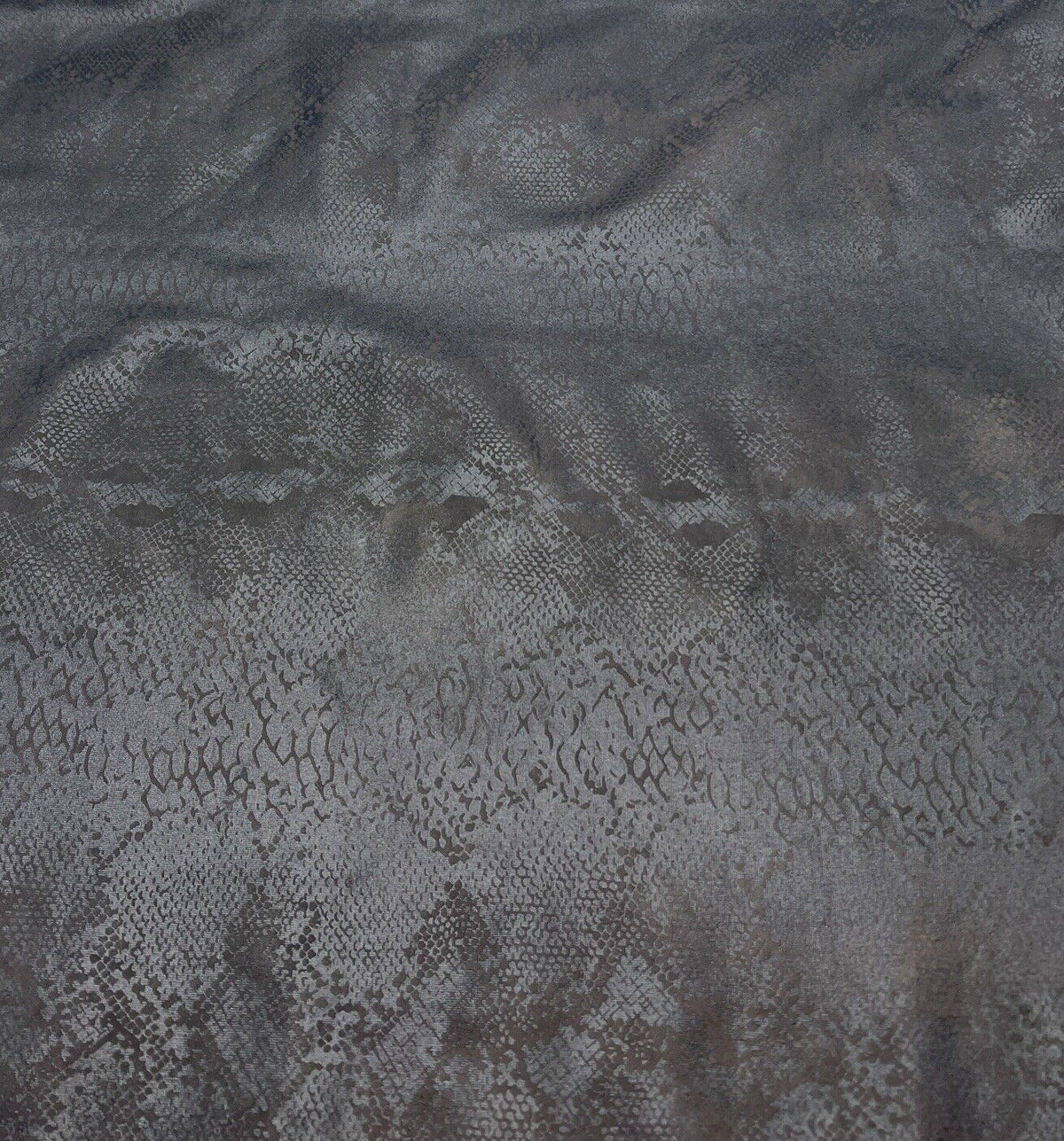 Animal Wet Look/ Leather Look Black Cupro Stretch Fabric