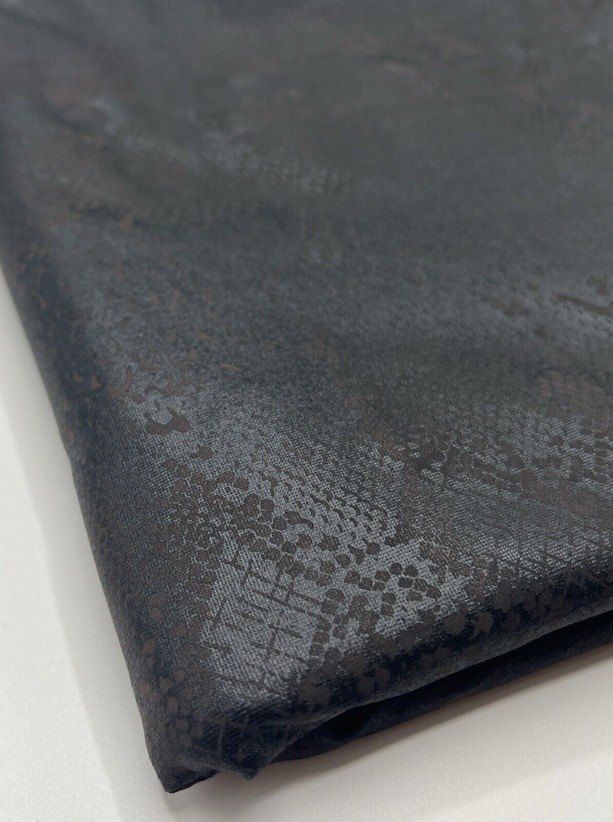 Animal Wet Look/ Leather Look Black Cupro Stretch Fabric