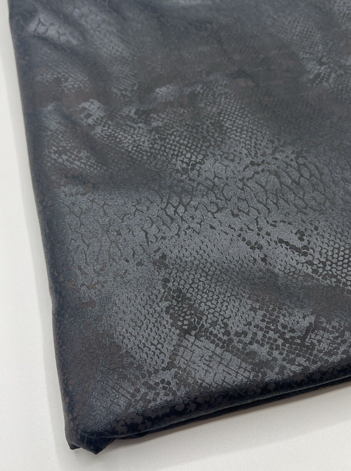Animal Wet Look/ Leather Look Black Cupro Stretch Fabric