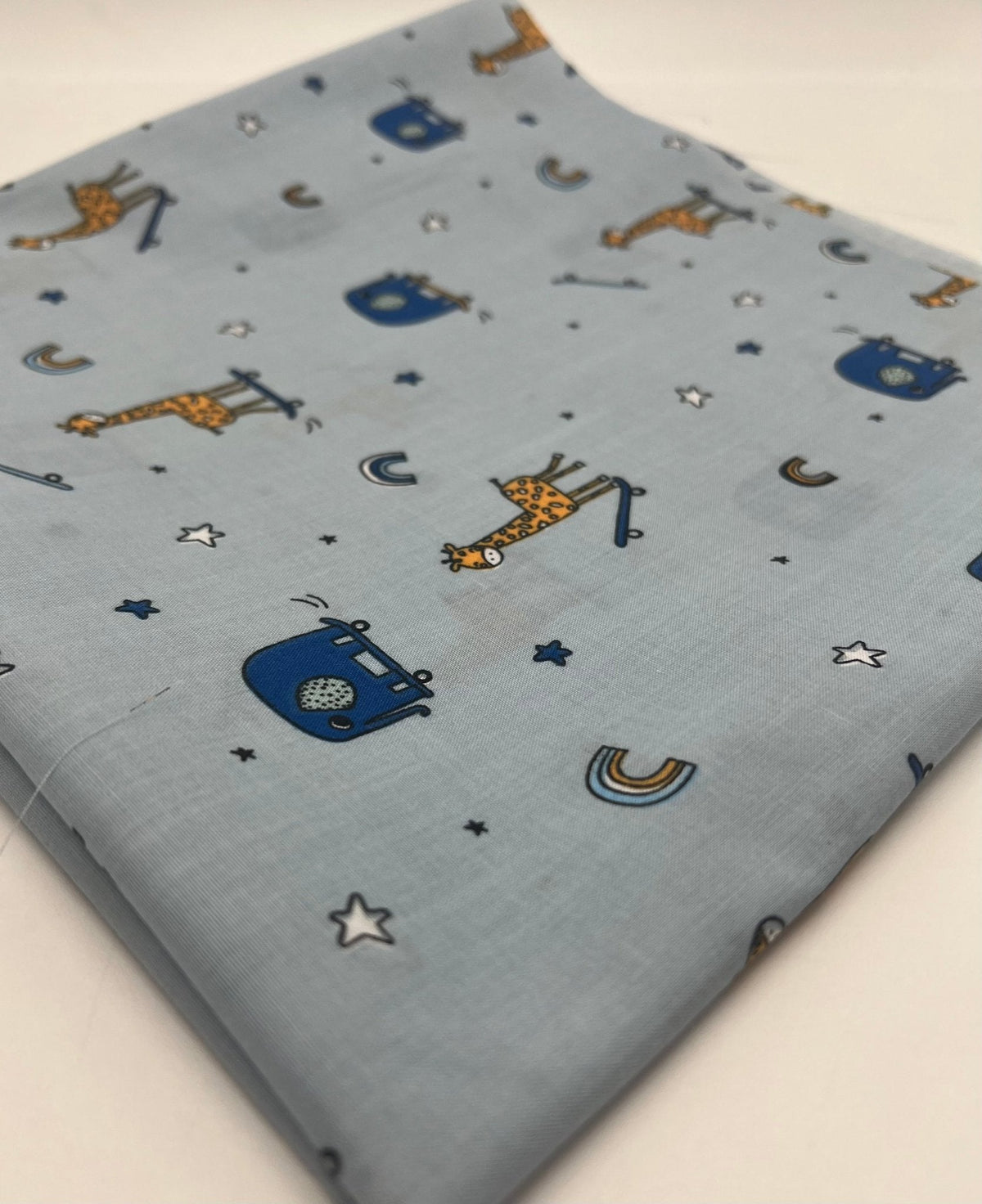Animals Scoot Baby Blue Printed Polycotton 90 GSM 80/20 44 Inch Non Stretch