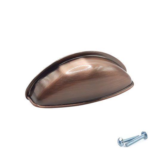 Antique Copper Cup Handle – 79mm Cabinet Drawer Pull (64mm Centres) | M4TEC VG3 Series